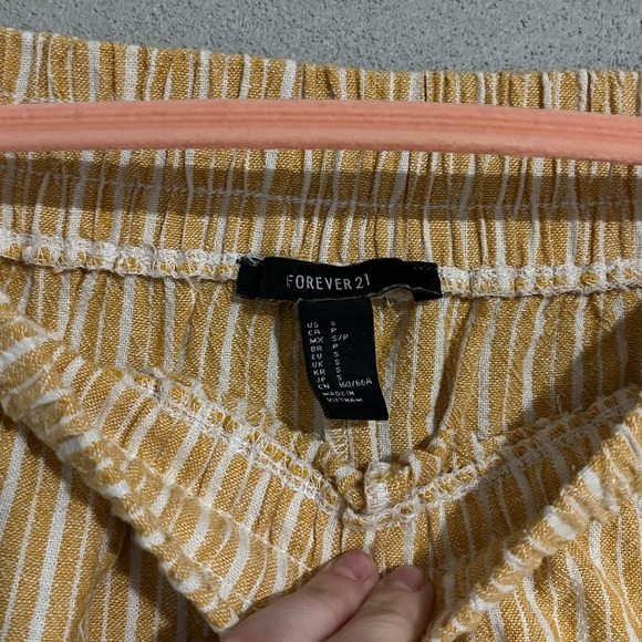 Forever 21 Yellow and White Striped High Rise Shorts - Picture 2 of 3